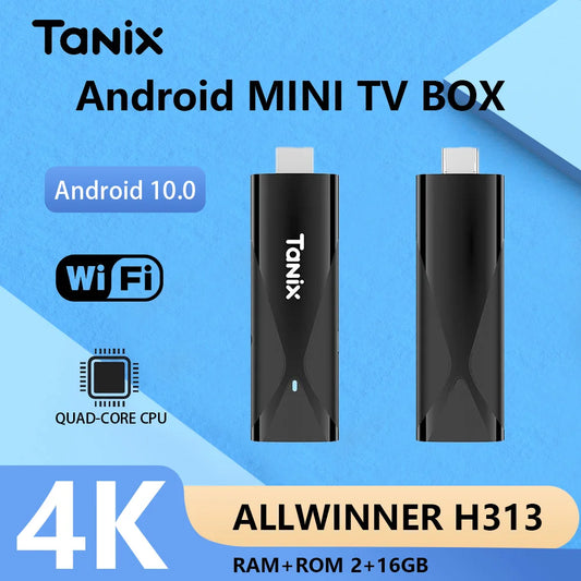 TANIX TX8 TV stick Android 10 TV Stick Allwinner H313 2GB 16GB 2.4G WIFI 4K MINI TV Dongle Smart TV Box