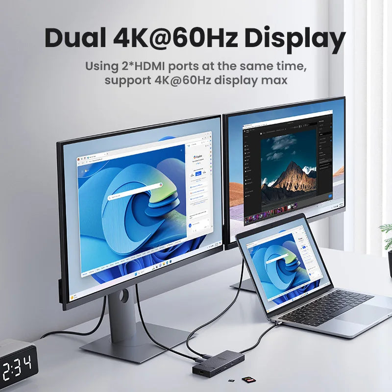 UGREEN USB C HUB 10-in-1 4K60Hz HDMI USB3.2 10Gbps PD100W RJ45 SDTF USB Splitter for Laptop Macbook Pro Air iPad Docking Station