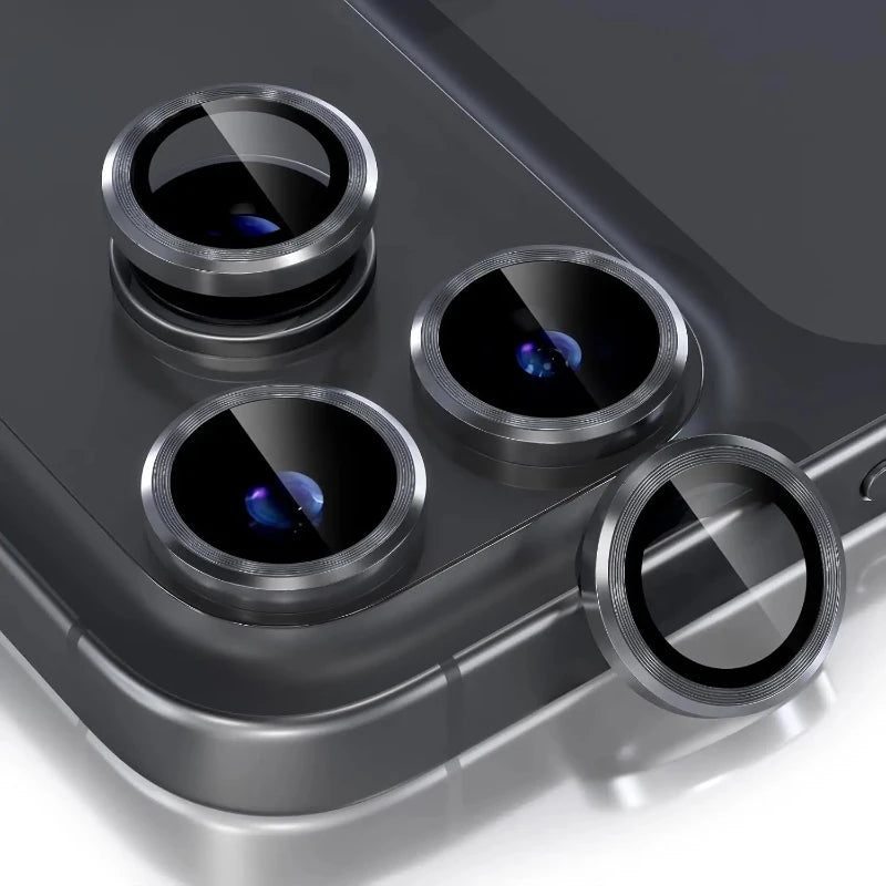 Bling Glitter Diamond Metal Frame Camera Protector For IPhone 18 Pro Max 17 Pro 17 Alloy Lens Tempered Glass Film Ring Cover Cap