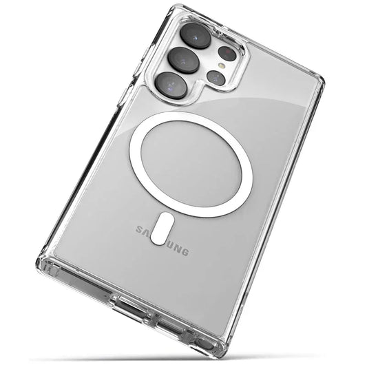 Original Magnetic Wireless Charging Case for Samsung Galaxy S21 S22 S23 S24 S25 Ultra Plus FE A55 A35 A15 Shockproof Clear Cover