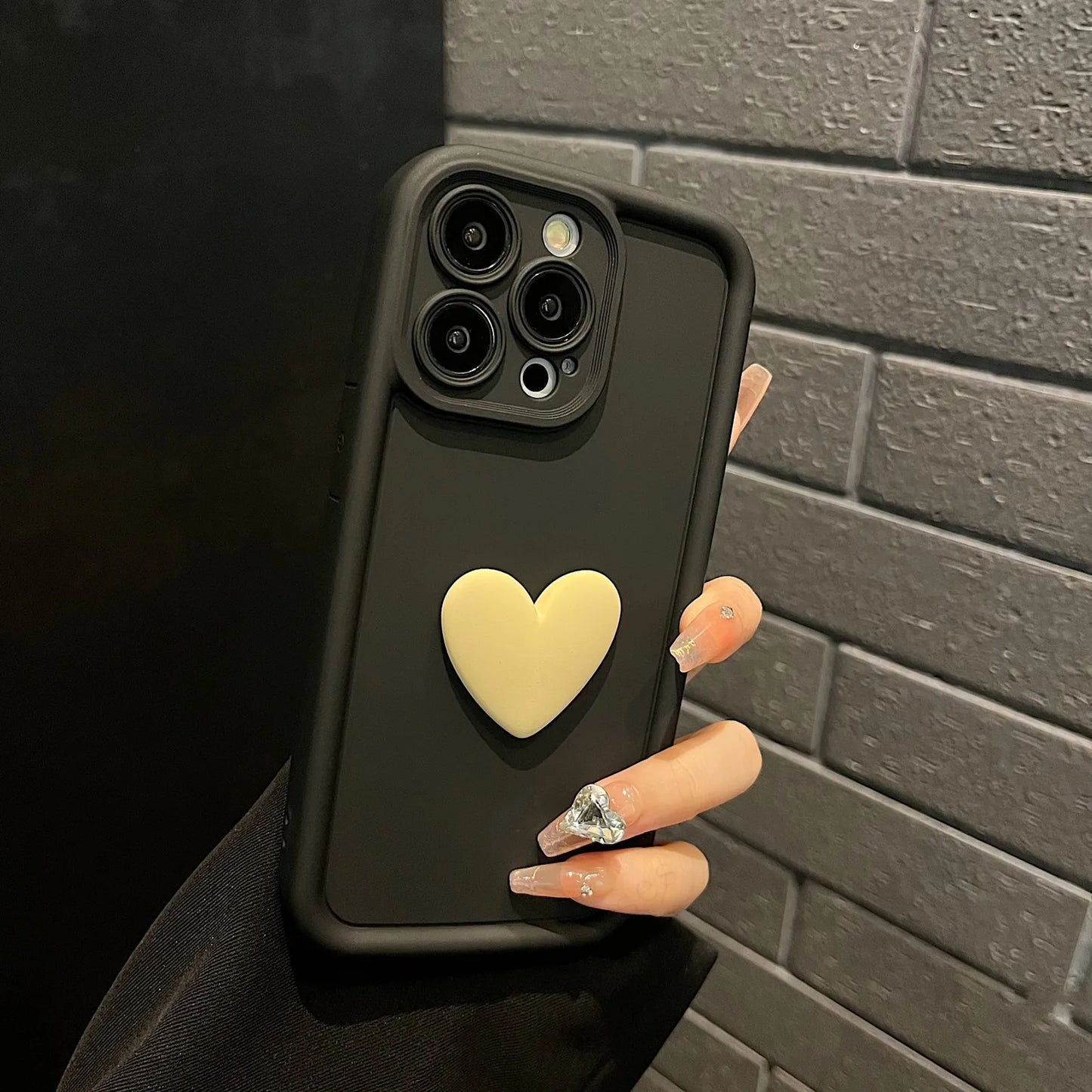 Luxury Cute 3D Love Heart Silicone Phone Case For iPhone 17 Air 16 15 13 12 11 14 Pro Max XR 16 Plus Shockproof Candy Back Cover