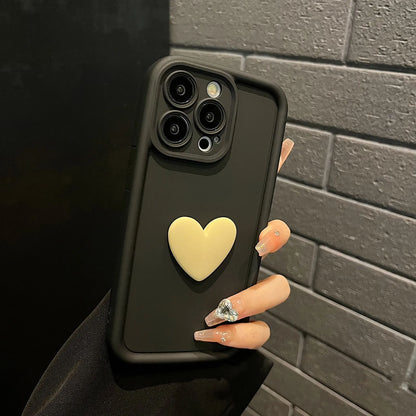 Luxury Cute 3D Love Heart Silicone Phone Case For iPhone 17 Air 16 15 13 12 11 14 Pro Max XR 16 Plus Shockproof Candy Back Cover