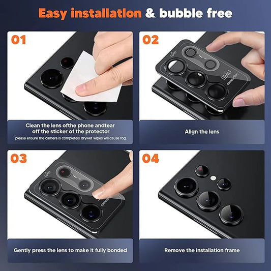 Metal Lens Ring Glass For Samsung Galaxy S26 S25 S24 S22 S23 Ultra Plus Camera Protector Cover For Samsung S26 Ultra Accessories
