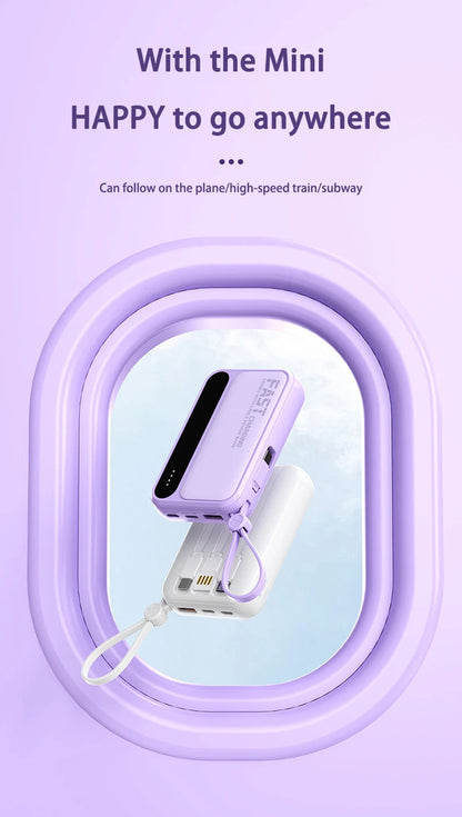 Oneplus Built in Cables Power Bank 4 In1 50000mAh Large Capacity Intelligent Digital Display Light Portable Battery For Samsung