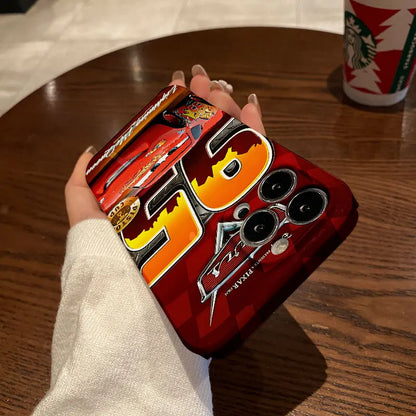 Cars Lightning McQueen 95 Phone Case for iPhone 16 15 14 13 12 11 Pro Max XS XR XSMax 6 7 8 Plus Glossy Film Hard PC Cover