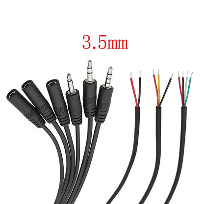 1Pcs 2.5/3.5mm Male Plug/Female Jack Mono/Stereo AUX 2/3/4Pole To Bare Wire Connector DIY Audio Headphone Repair Extension Cable