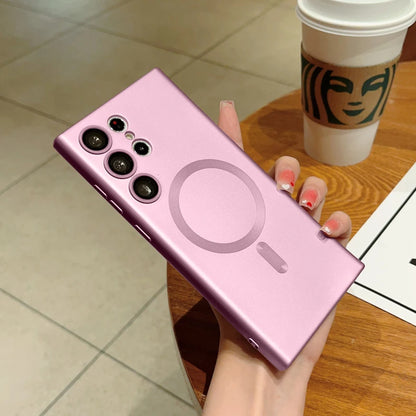 Original For Magsafe Magnetic Silicone Case For Samsung Galaxy S25 S23 S22 S21 S24 Ultra Plus Matte Cases Wireless Charge Cover