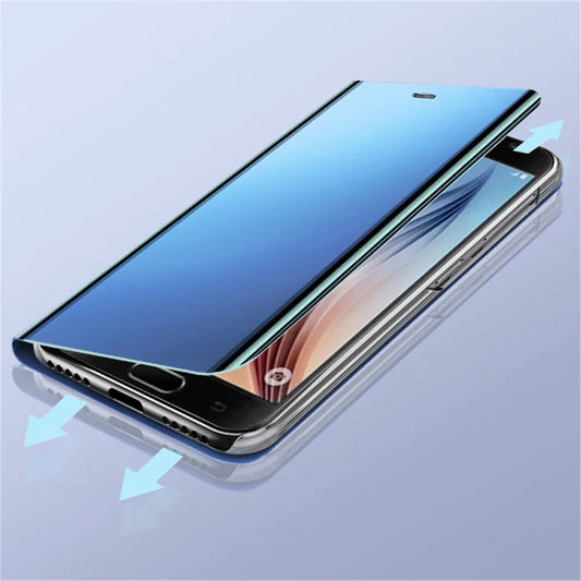 Mirror Flip Case For Samsung Galaxy S25 S24 S23 Ultra S22 S20 Plus Cases For Samsung S23 S24 S21 FE Note 20 Ultra 10 Plus Cover