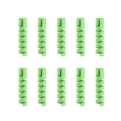 10pcs Silicone Data Cables Protector Winder Pipe Flexible Phone Charge Cable Spiral Winder Cords For Phone USB Charger Wires