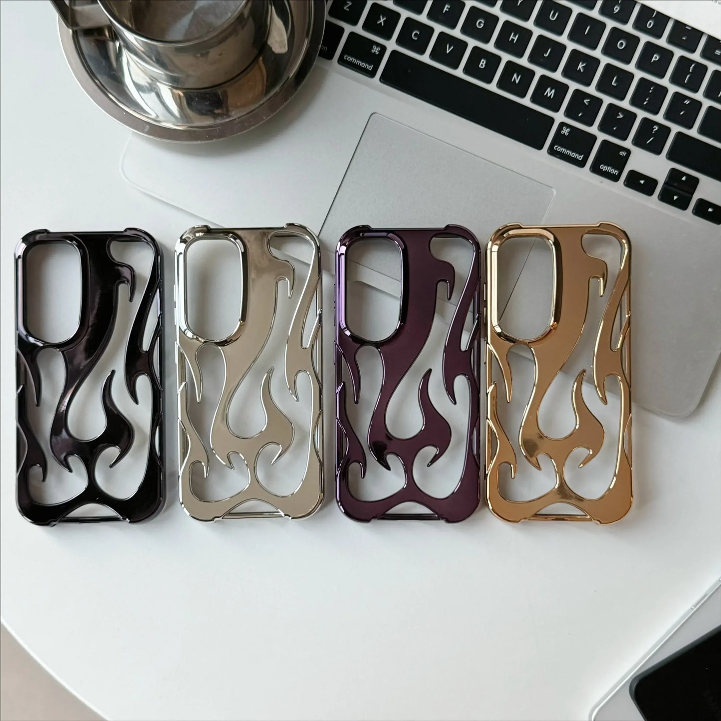 New 3D Flame pattern Case For Samsung Galaxy S25 S24 S22 S23 Ultra Plus A16 A06 A55 Fashion Hollow Slim Shockproof soft Cover