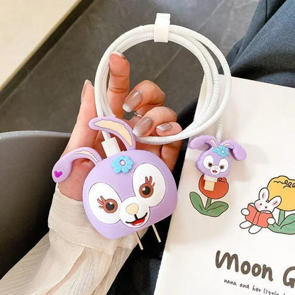 4Pcs Set Cable Protector for iPhone / iPad 18W/20W Charger Protector Case 3D Cartoon Cable Management Phone Wire Cord Organizers