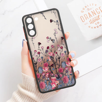 For Samsung S24 S22 Ultra Case Cover Samsung Galaxy S23 Ultra S 22 S21 S20 FE S10 Note 20 10 Plus S8 Lavender Flowers Clear Case