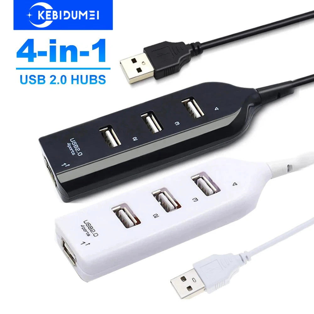 4Ports USB 2.0 Hubs Multi USB Splitter Hub Expander High Speed Transfer OTG Adapter for PC Macbook Laptop Computer Accessories