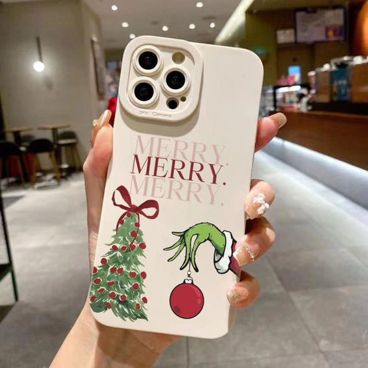 Christmas Tree Pattern Soft Phone Case For iPhone 17 16 15 Pro Max 14 13 12 11 XS X XR 7 8 Plus 16E Air Shockproof Bumper Cover