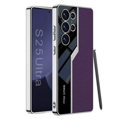 Thin TPU Soft Supercar Footage Case For Samsung Galaxy S23 S24 S25 Ultra 5G Plating Leather S24Ultra S25Ultra Protection Cover