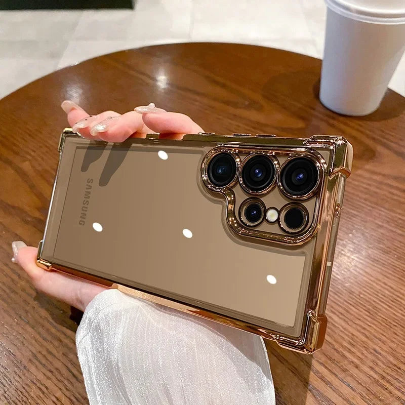 Luxury Shockproof Clear Case For Samsung Galaxy A55 A53 A35 5G S24 Ultra S23 FE S22Plus S21 S20 Hard Acrylic Hybrid Bumper Cover