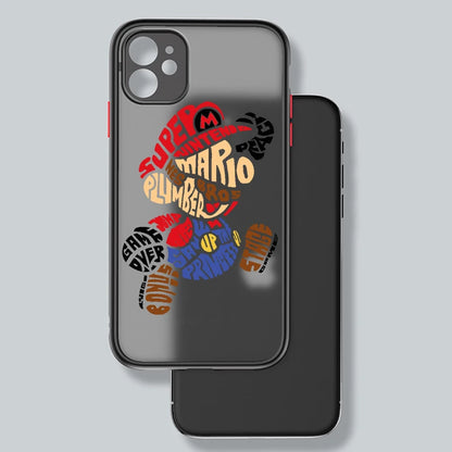 M-Marios Popular Cartoon Art Frosted Translucent For Apple iPhone 16 15 14 13 12 11 XS XR X Pro Max Plus Mini TPU Phone Case