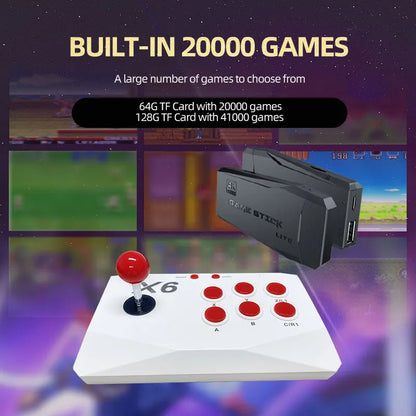 VILCORN Arcade Video Game Console 4K TV Game Stick with Double Arcade Joysitck Games For MAME/Sega/PS1/Atari Kid Gift