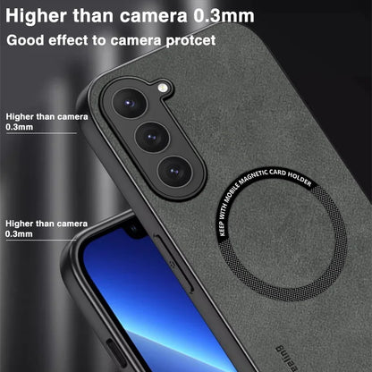 Magnetic For Magsafe Leather Case For Samsung Galaxy S23 S22 Ultra S21 FE S25 S24 Ultra Luxury Wireless Charge Shockproof Cover