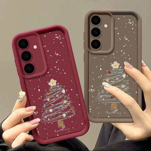 Christmas Tree Soft TPU Case For Samsung Galaxy S25 Edge S23 S24 Ultra S24 FE S22 A17 A16 A55 A54 A15 A56 A25 A36 5G Phone Cover