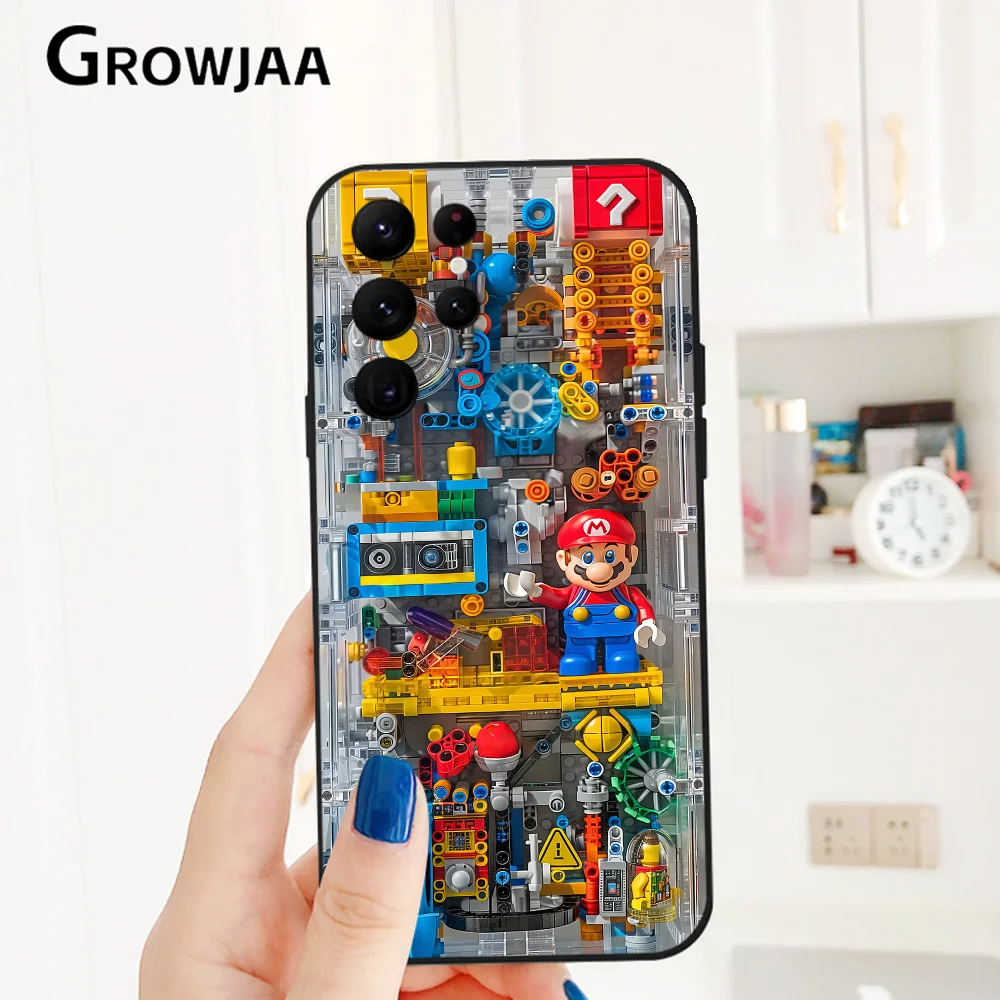 Super M-MarioS Bros Game Phone Case for Samsung Galaxy S24 Ultra S22 S23 Ultra S21 S20 5G Protective Silicone TPU Funda