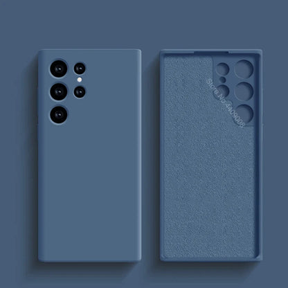 Liquid Silicone Shockproof Case For Samsung Galaxy S24 S23 S22 S21 S25 Ultra A55 A54 A34 A52 5G Accessories Cute Soft Back Cover