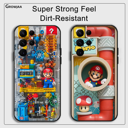 Super M-MarioS Bros Game Phone Case for Samsung Galaxy S24 Ultra S22 S23 Ultra S21 S20 5G Protective Silicone TPU Funda