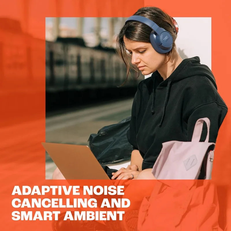original JBL Tune 770NC Wireless Bluetooth Over Ear Headphones Adaptive Noise Cancelling 70H Battery Foldable Lightweight