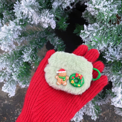 Plush Christmas Bow For Apple Airpods 4 3 Airpods 2 Case For Airpods Pro Pro2 Shell Cover Protective Case Earphone Accessories