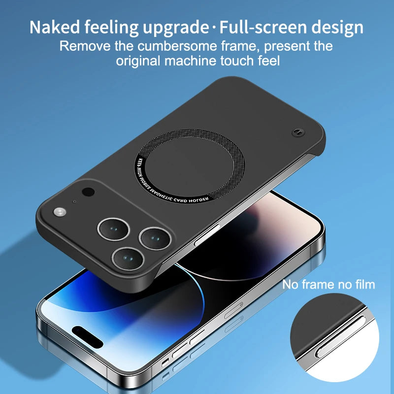 Frameless Magnetic For Magsafe Slim Case For iPhone 17 Pro Max Air iPhone17Pro Max 5G Wireless Charging Hard Back Cover