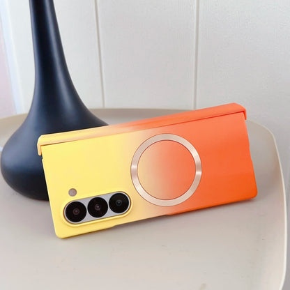 Magnetic for Magsafe Wireless Charging Gradient Phone Case for Samsung Galaxy ZFold 3 4 5 6 Liquid Silicone Bumper Cover Funda