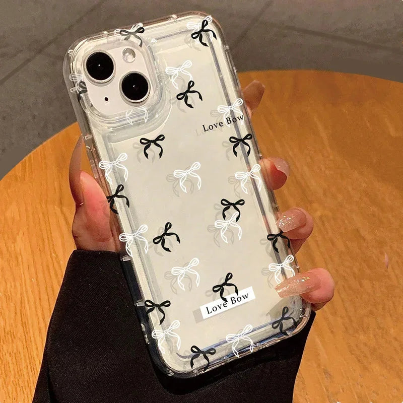 Colorful Bow Print Clear Case for Samsung Galaxy S25 S24 S23 S22 Ultra Plus S21 FE A55 A35 A15 A34 A54 5G Shockproof Phone Cover