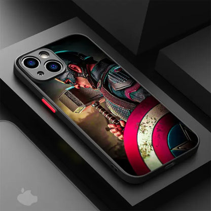 Marvel Captain America Phone Case for iPhone 13 Mini 7 8 Plus XR 12 16 14 Pro SE 16e 11 Pro 15 XS Max 13 Matte Cover