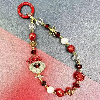 Cute Christmas Phone Chain Pendant Wrist Strap Anti-lost Lanyard Festival For iPhone Decorative Strap Bracelet Phone Accessories