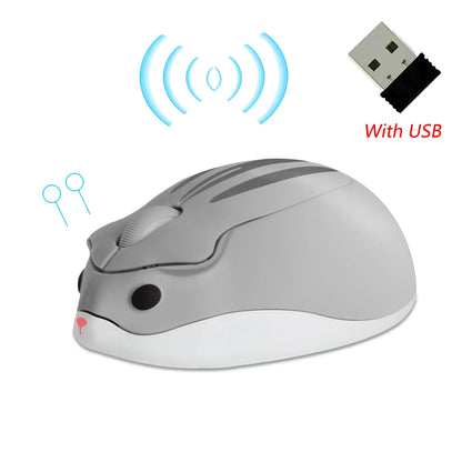 Cute Cartoon Hamster Shape Creative Mouse Bluetooth/2.4G Mini Wireless Mute Ergonomic Optical Mice PC Laptop Desktop Universal
