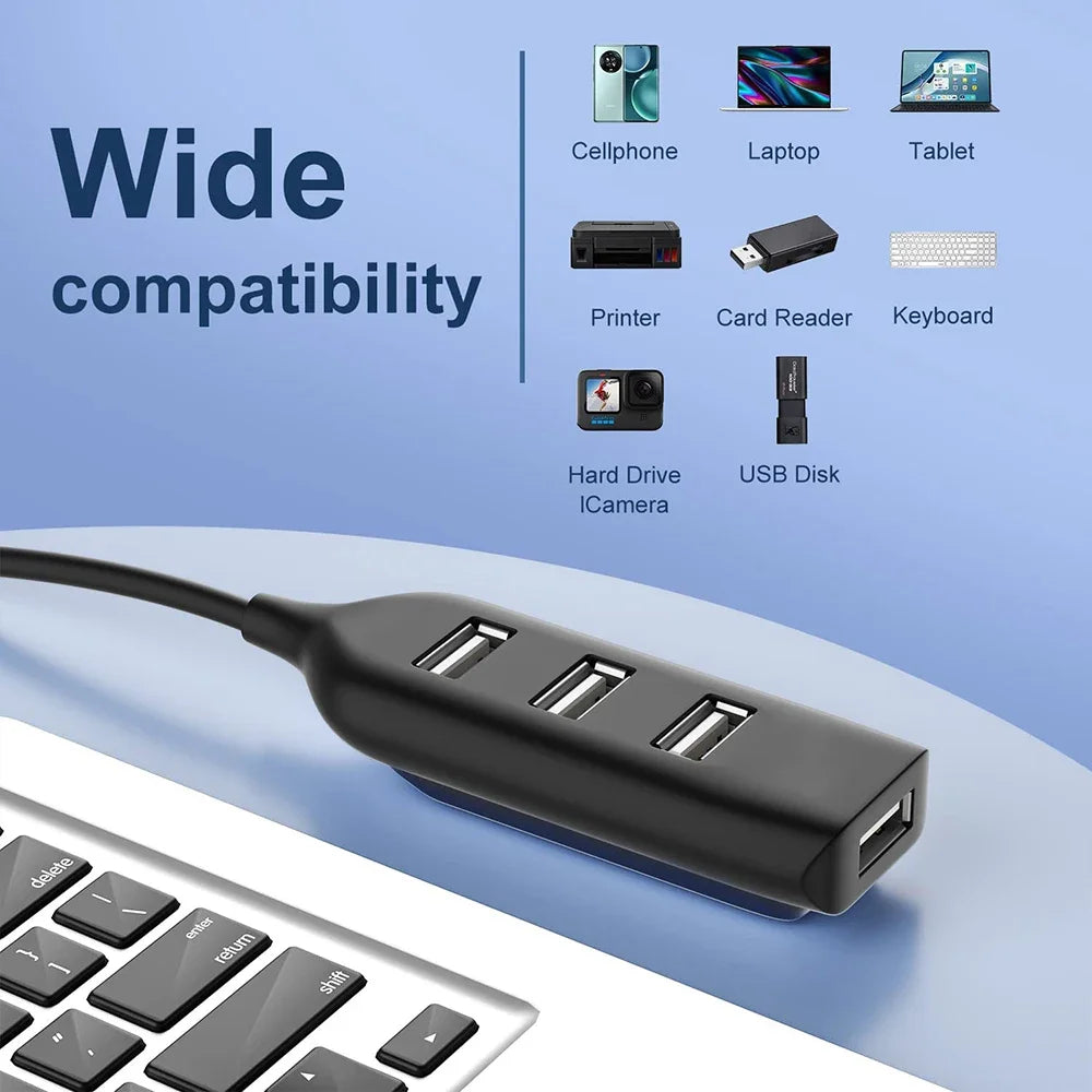 4Ports USB 2.0 Hubs Multi USB Splitter Hub Expander High Speed Transfer OTG Adapter for PC Macbook Laptop Computer Accessories