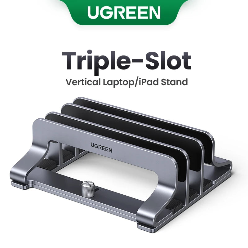 UGREEN Vertical Laptop Stand Holder Foldable Aluminum Notebook Stand Laptop Tablet Stand Support For Macbook Air Pro PC 17 inch