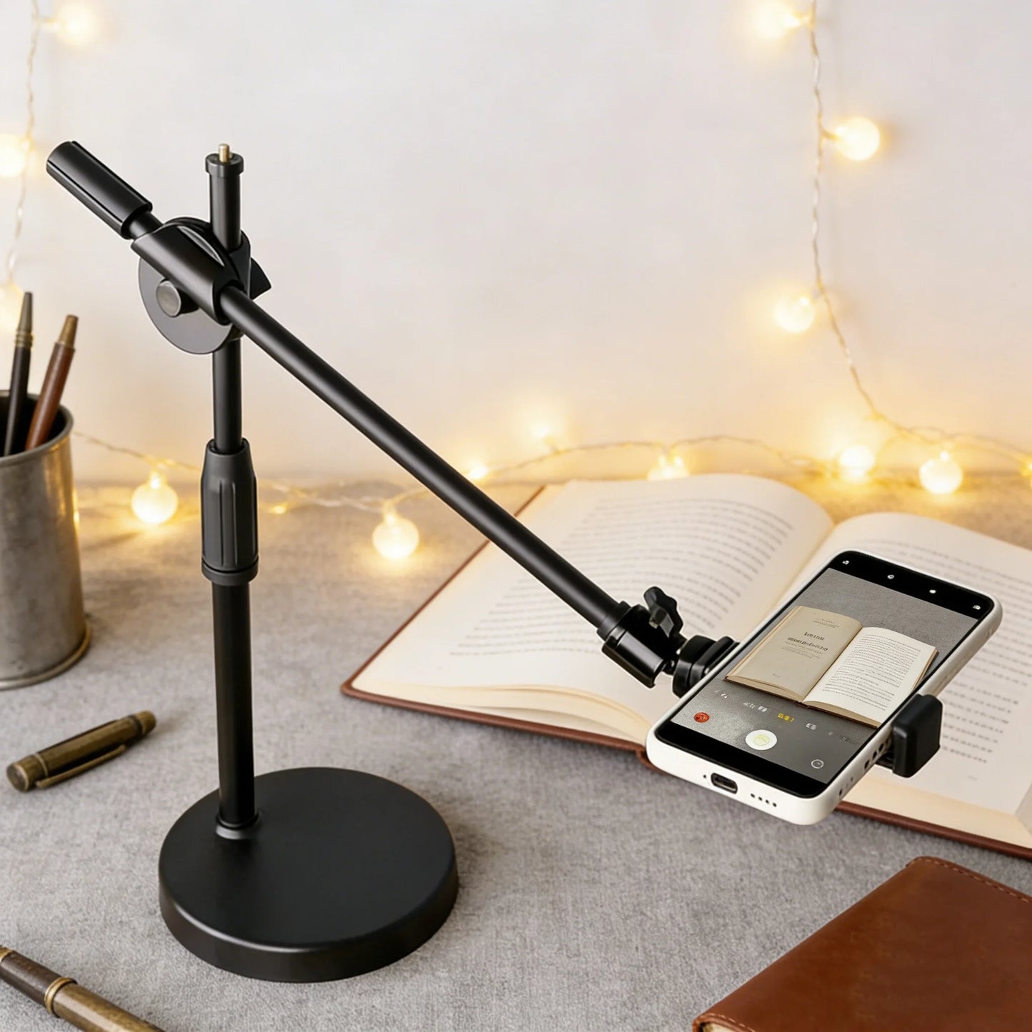 Overhead Tripod Table Tabletop Shooting Stand Tripods with Mobile Phone Holder Boom Arm for Smartphones Photography,Vlogging