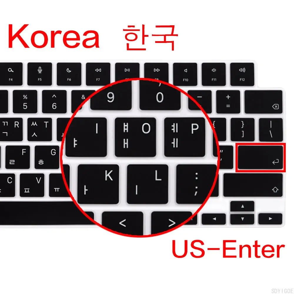Keyboard Cover For 2005 - 2024 New M4/M3 Macbook Pro /Air 13/15/13.6/16/12 inch Skin (UK/US Layout)A2681/A2442/A2779/A2780/A2338