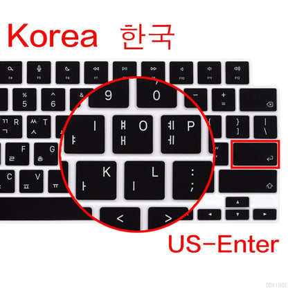 Keyboard Cover For 2005 - 2024 New M4/M3 Macbook Pro /Air 13/15/13.6/16/12 inch Skin (UK/US Layout)A2681/A2442/A2779/A2780/A2338