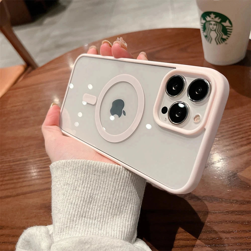 Luxury Clear Magnetic Wireless Charge For Magsafe Case For iPhone 16 15 13 12 11 Pro Max 15 14 Plus Phone Cases Shockproof Cover