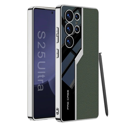 Thin TPU Soft Supercar Footage Case For Samsung Galaxy S23 S24 S25 Ultra 5G Plating Leather S24Ultra S25Ultra Protection Cover