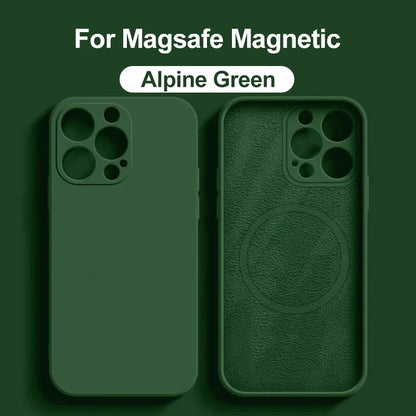 Liquid Silicone For Magsafe Magnetic Case For iPhone 16 15 14 12 11 13 Pro Max 16 Plus Wireless Charging Cover Phone Accessories
