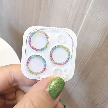 2PCS Bling Glitter Diamond Camera Lens Protector For Apple Iphone 16 15 13 12 Pro Max Sreen Protectors Film For iPhone 16 14plus