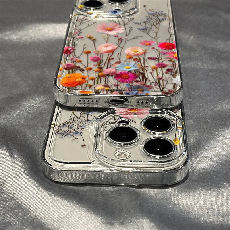 Cute Flower Clear Case For Samsung Galaxy A56 A36 5G Case S25 Ultra S24 FE S23 S22 S21 A55 A16 A35 A26 A06 Shockproof Back Cover