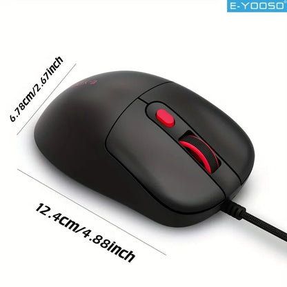 E-YOOSO USB Wired Mouse Gaming Mouse with 6 Buttons, Macro Editing Support, Optical Gamer Mice Ergonomic for Computer Laptop PC