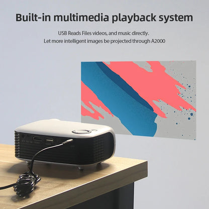 AUN A2000 Portable Projector LED Home Theater Projector Mini Cinema Smart TV Beamer Support 1080P Full HD Movie Play