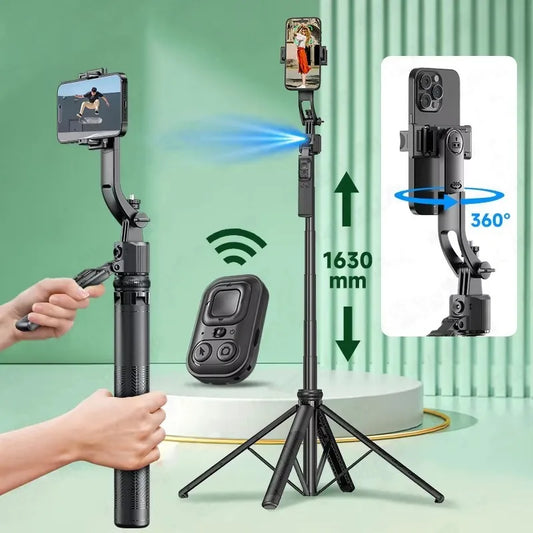 FGCLSY 5 in 1 Selfie Tripod Gimbal Stabilizer for Cell Phone 360°Auto-Rotation AI Tracking Shooting Quadrapod And Remote Control