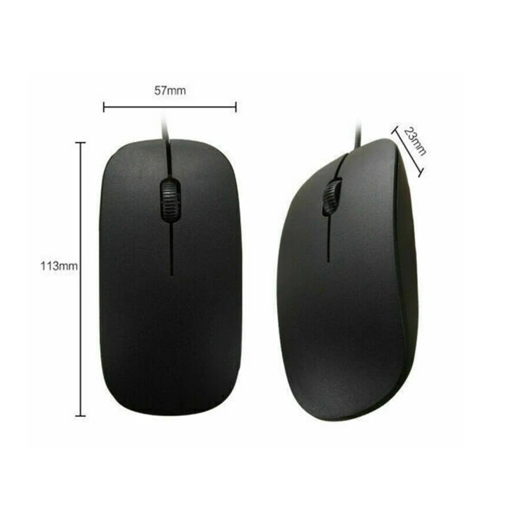 Wired USB Optical Mouse for PC Laptop Computer Scroll Wheel Mice Black