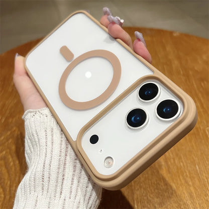 Luxury For Magsafe Magnetic Wireless Charge Case For iPhone 17Air 11 12 13 14 15 16 17 Pro Max Plus Transparent Hard Back Cover